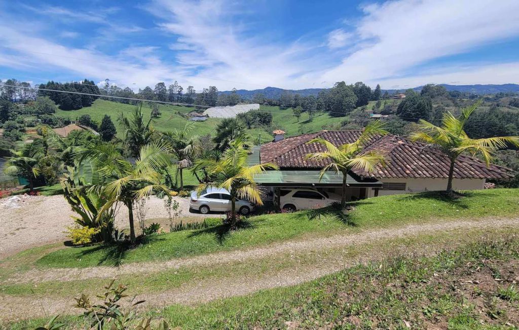 Beautiful mountain landscape views from the finca in Rionegro