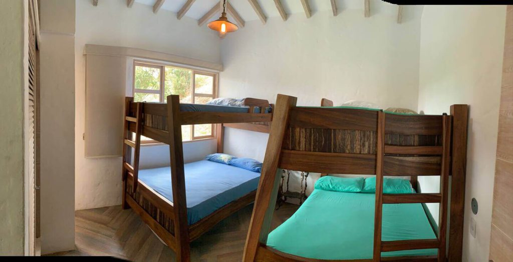 Bedroom #3: two double bunked-beds for kids and extra guests at the finca in Rionegro