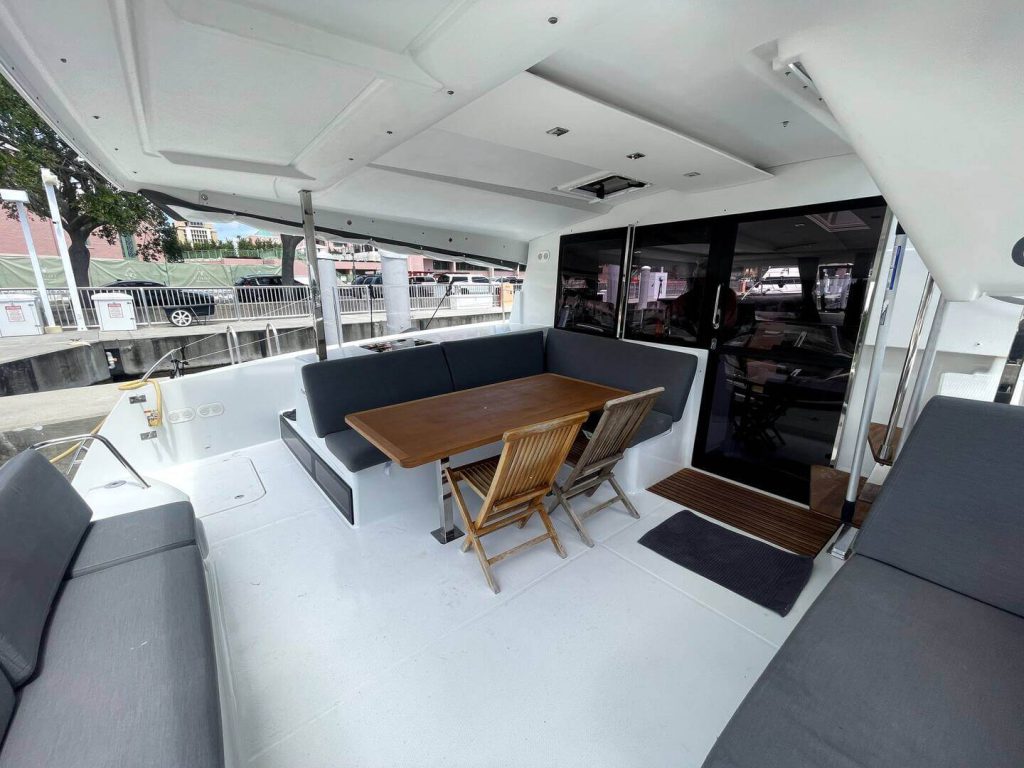 Outer deck area onboard the Oasis Catamaran in St Petersburg, Florida